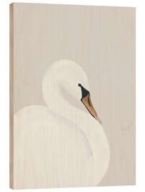 Tableau en bois White Swan