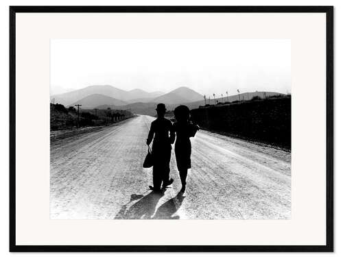 Framed art print Modern Times, Charlie Chaplin, final scene