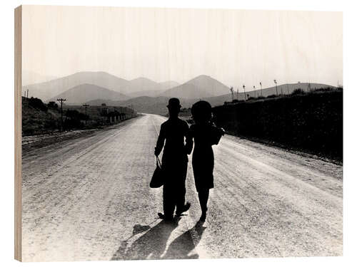 Print på træ Modern Times, Charlie Chaplin, final scene