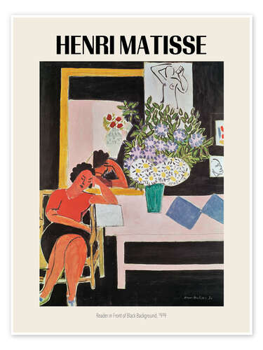 Plakat Reader in Front of Black Background, 1939