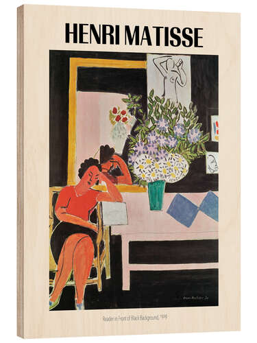 Print på træ Reader in Front of Black Background, 1939
