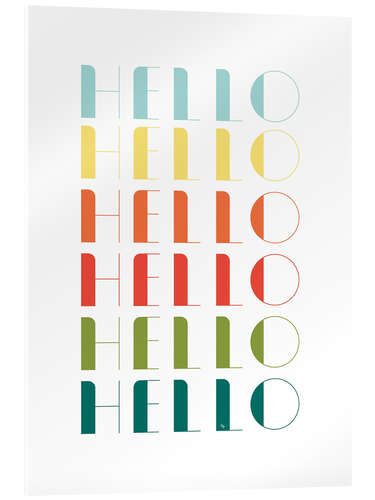 Tableau en verre acrylique Retro Hello Typography