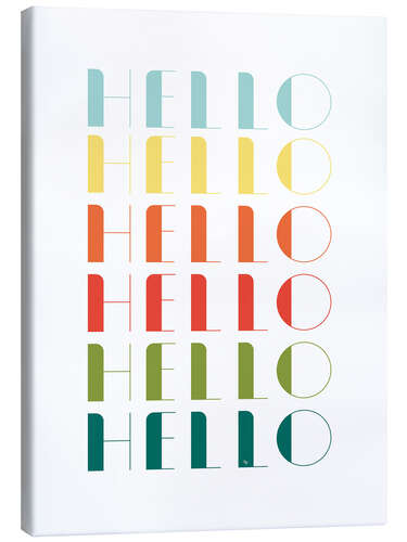 Leinwandbild Retro Hello Typography