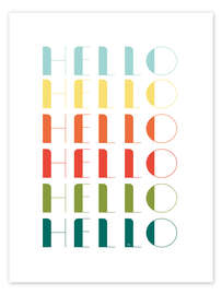 Obra artística Retro Hello Typography - Martina illustration