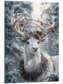 Magnettafel Weißes Weihnachtsrentier