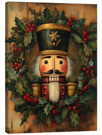 Lienzo Nutcracker with wreath and holly leaves - TAlex