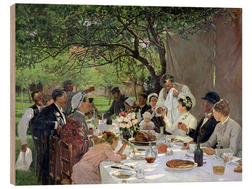 Obraz na drewnie The Wedding Meal at Yport - Albert-Auguste Fourie, 1886