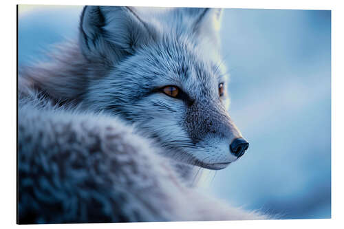 Aluminium print Arctic fox in winter in the Norwegian tundra