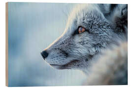 Print på træ Arctic fox in winter in the Norwegian tundra