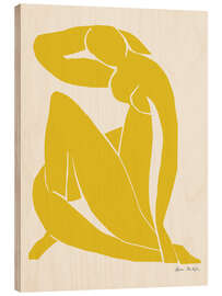 Tableau en bois Yellow Nude