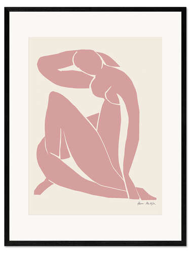Ingelijste kunstdruk Pink Nude