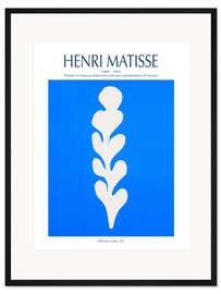 Gerahmter Kunstdruck White Palm on Blue, 1947 - Henri Matisse
