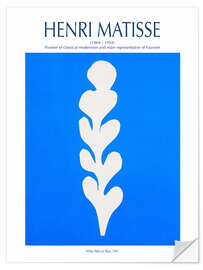 Selvklæbende plakat White Palm on Blue, 1947