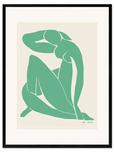 Framed art print Green Nude