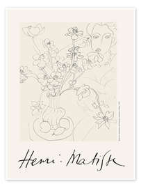 Wall print Study for Anemones and Woman, Harmony in Blue, 1937 - Henri Matisse