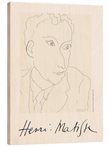 Cuadro de madera Portrait of Louis Aragon, 1943