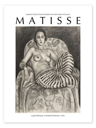 Poster Large Odalisque in Striped Pantaloons, 1925