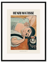 Stampa artistica con cornice Laurette With a Cup of Coffee, 1917