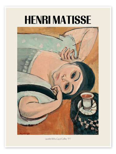 Póster Laurette With a Cup of Coffee, 1917