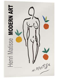 Stampa su vetro acrilico Female Nude With Oranges