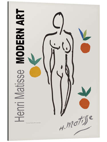 Aluminium print Female Nude With Oranges