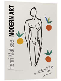 Foam board print Female Nude With Oranges