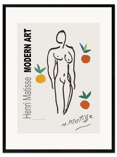 Ingelijste kunstdruk Female Nude With Oranges