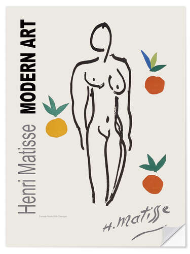 Wall sticker Female Nude With Oranges