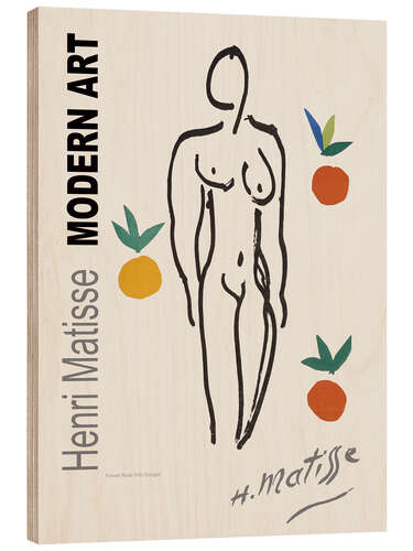 Obraz na drewnie Female Nude With Oranges