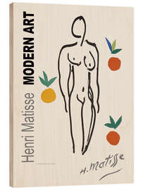 Obraz na drewnie Female Nude With Oranges
