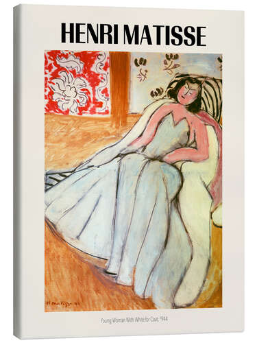 Leinwandbild Young Woman With White for Coat, 1944