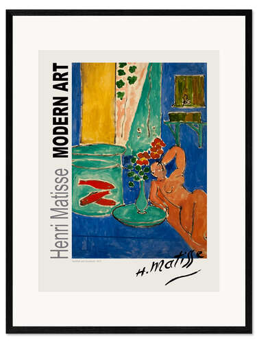 Kunsttryk i ramme Goldfish and Sculpture, 1912