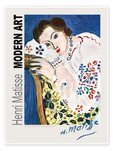 Plakat Slavic Blouse With Armchair, Violet Background, 1936