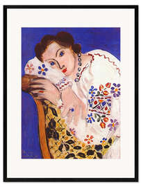 Plakat artystyczny premium w ramie Woman with Slavic Blouse, 1936
