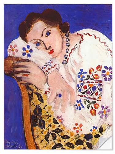 Självhäftande poster Woman with Slavic Blouse, 1936