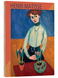 Holzbild Young Woman With Tulips, 1948