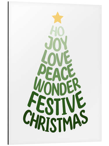 Obraz na aluminium Green Typography Christmas Tree