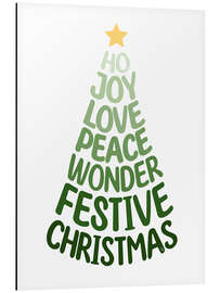 Obraz na aluminium Green Typography Christmas Tree - Martina illustration