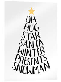 Akryylilasitaulu Typography Christmas Tree - Martina illustration
