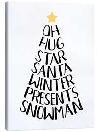 Canvas-taulu Typography Christmas Tree - Martina illustration