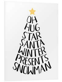 Hartschaumbild Typography Christmas Tree