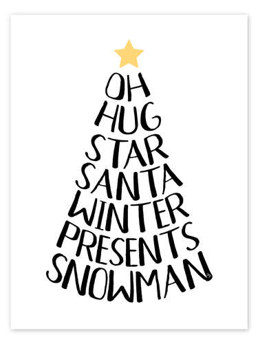 Juliste Typography Christmas Tree
