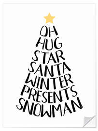 Wandsticker Typography Christmas Tree