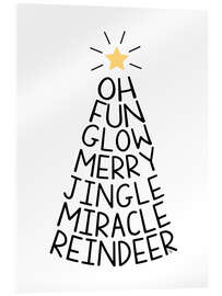 Akryylilasitaulu Nordic Typography Christmas Tree - Martina illustration