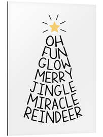 Cuadro de aluminio Nordic Typography Christmas Tree - Martina illustration