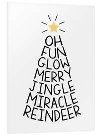 Hartschaumbild Nordic Typography Christmas Tree