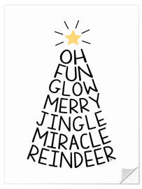 Wandsticker Nordic Typography Christmas Tree