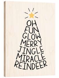 Print på træ Nordic Typography Christmas Tree - Martina illustration