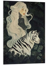 Akrylglastavla White Japandi Tiger Woman - Frank Daske