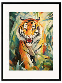 Gerahmter Kunstdruck Kubistischer Tiger